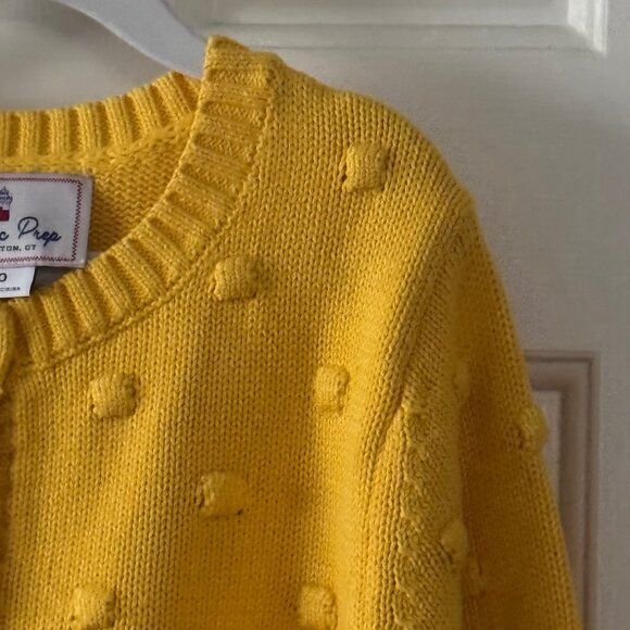 New Classic Prep Girls Elise Popcorn Cardigan Banana Cream Yellow Size 10 - Picture 7 of 15